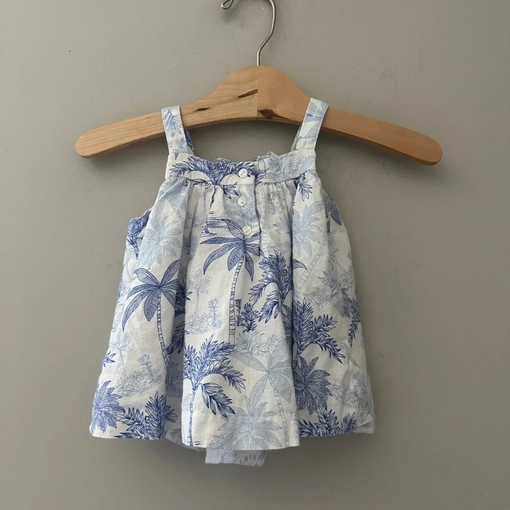 $16 ADD ON janie and jack girls blouse top floral palm tree baby gap zara